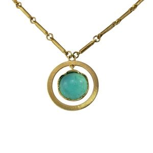 Vintage 18 Karat Yellow Gold Tourmaline Pendant Necklace #15641